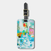 Abstract blauw bagagelabel (Voorkant verticaal)