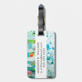 Abstract blauw bagagelabel (Achterkant verticaal)