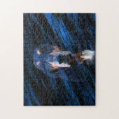 Abstract blauw Basset Hond Legpuzzel (Verticaal)