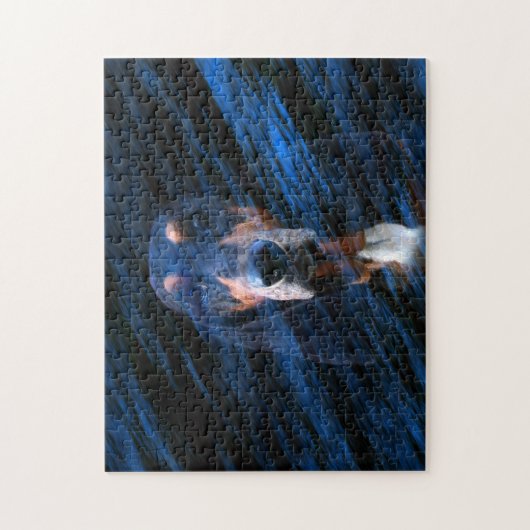 Abstract blauw Basset Hond Legpuzzel (Verticaal)