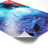 Abstract blauw batikpatroon foto afdruk (Hoek)