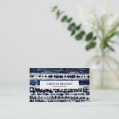 Abstract blauw beeld Waterverf elegant patroon Visitekaartje (Staand voorkant)