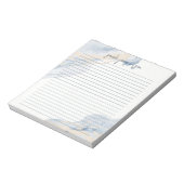 Abstract Blauw Beige Kust Waterverf Notitieblok (Linkerzijde)