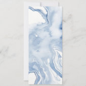 Abstract Blauw Beige Kustbruiloft Menu Kaart (Achterkant)