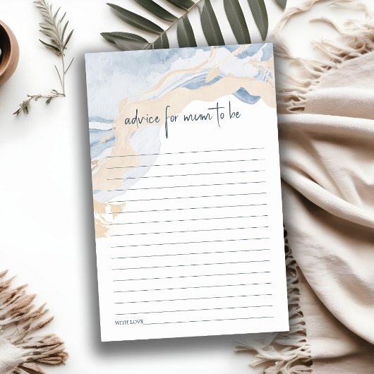 Abstract blauw beige kuststrand advies voor mama