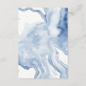 Abstract Blauw Beige Zee Strand Bruiloft Ontvangst Informatiekaartje (Achterkant)