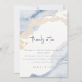 Abstract Blauw Beige Zee Waves Zand Beach Bruiloft Bedankkaart (Voorkant)