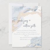 Abstract Blauw Beige Zee Zand Strand Couples Showe Kaart (Voorkant)