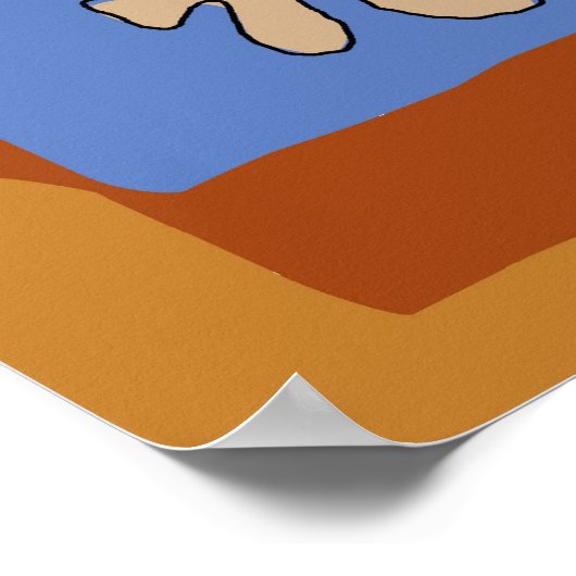 Abstract blauw bladerveld poster (Hoek)