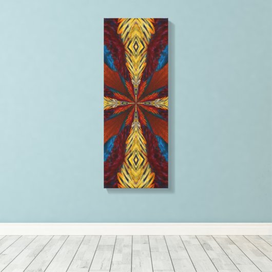 Abstract blauw blauw blauw Oranje schilderdoek Canvas Afdruk (Insitu (Houten vloer))