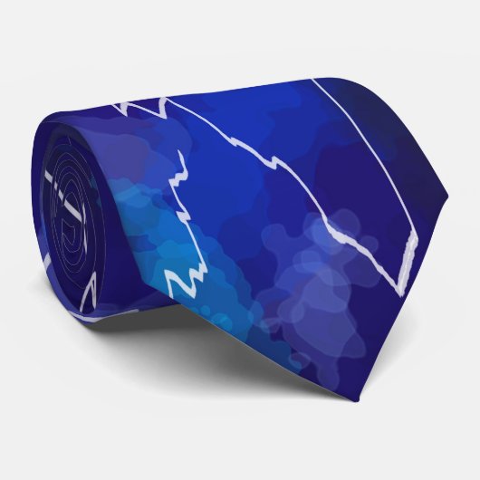 Abstract blauw bliksem Stropdas (Opgerold)