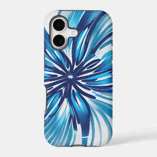 Abstract Blauw Bloem Art Deco