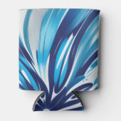Abstract Blauw Bloem Art Deco Blikjeskoeler (Voorkant)