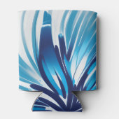 Abstract Blauw Bloem Art Deco Blikjeskoeler (Achterkant)