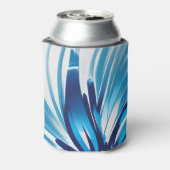 Abstract Blauw Bloem Art Deco Blikjeskoeler (Blikje Achterkant)