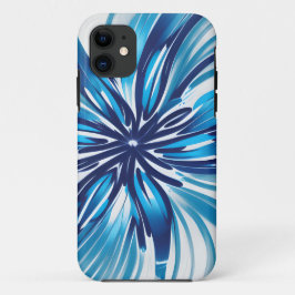 Abstract Blauw Bloem Art Deco Case-Mate iPhone Case