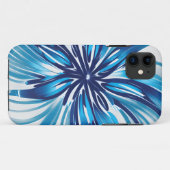 Abstract Blauw Bloem Art Deco Case-Mate iPhone Case (Achterkant (horizontaal))