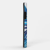 Abstract Blauw Bloem Art Deco Case-Mate iPhone Case (Achterkant/rechts)