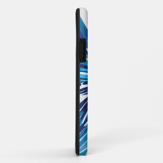 Abstract Blauw Bloem Art Deco Case-Mate iPhone Case (Achterkant/rechts)