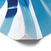 Abstract Blauw Bloem Art Deco Poster (Hoek)