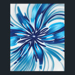 Abstract Blauw Bloem Art Deco Poster<br><div class="desc">Abstract Blue Flower Art Deco,  dit moderne art deco ontwerp heeft een Abstracte Blue Flower illustratie.</div>