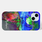 Abstract blauw bloemenblauw waterverf papaver Case-Mate iPhone case (Achterkant (horizontaal))