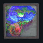 Abstract blauw bloemenblauw waterverf papaver premium cadeau doosje<br><div class="desc">Een waterverf schilderij met een abstracte blauwe klaproos. Origineel werk van H. Cooper.</div>