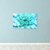 Abstract Blauw Bloemencanvas Canvas Afdruk (Insitu (Houten vloer))