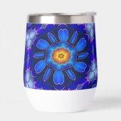 Abstract Blauw Bloemenpatroon (Links)