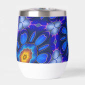 Abstract Blauw Bloemenpatroon (Voorkant)