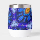 Abstract Blauw Bloemenpatroon (Achterkant)