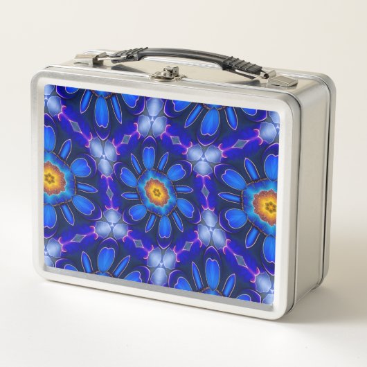 Abstract blauw bloemenpatroon (Voorkant)
