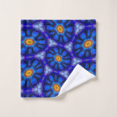 Abstract blauw bloemenpatroon bad handdoek (Wasdoekje)