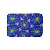 Abstract blauw bloemenpatroon badmat (Voorkant)