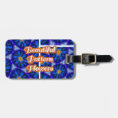 Abstract blauw bloemenpatroon bagagelabel (Voorkant horizontaal)