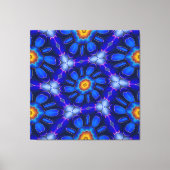 Abstract blauw bloemenpatroon canvas afdruk (Voorkant)