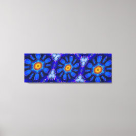Abstract blauw bloemenpatroon canvas afdruk