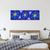 Abstract blauw bloemenpatroon canvas afdruk (Insitu (Slaapkamer))