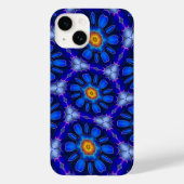 Abstract blauw bloemenpatroon Case-Mate iPhone case (Achterkant)