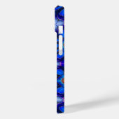 Abstract blauw bloemenpatroon Case-Mate iPhone case (Achterkant / Links)