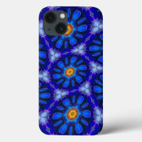 Abstract blauw bloemenpatroon