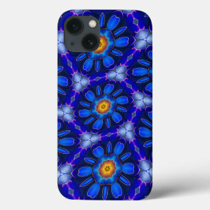 Abstract blauw bloemenpatroon Case-Mate iPhone case