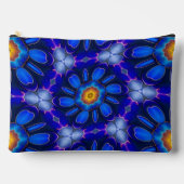 Abstract blauw bloemenpatroon etui (Voorkant)