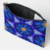Abstract blauw bloemenpatroon etui (Open)