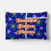 Abstract blauw bloemenpatroon etui (Voorkant)