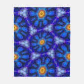 Abstract blauw bloemenpatroon fleece deken (Voorkant)