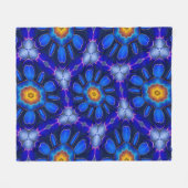 Abstract blauw bloemenpatroon fleece deken (Voorkant (Horizontaal))