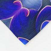 Abstract blauw bloemenpatroon fleece deken (Hoek)