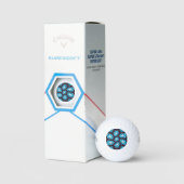 Abstract blauw bloemenpatroon golfballen (Verpakking)