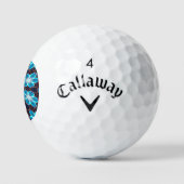 Abstract blauw bloemenpatroon golfballen (Logo)